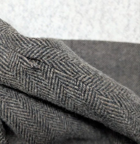 vintage USA made NORDSTROM herringbone TWEED overcoat 44L brown BELTED wool image 17