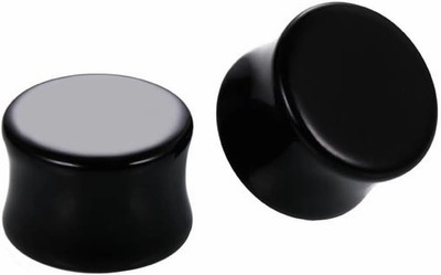 2 Stück Schwarzes Acryl-Ohrmessgerät Ohrstöpsel Expander Piercing-Schmuck 8g(3mm