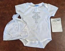 Bon Bebe Baby Heaven Scent Baptism Christening One Piece Cap White 0-3 Month NWT