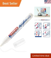 Traffic White Acrylic Marker - Medium Round Nib for Artists & Crafters