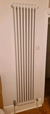 Athens White Double Column Vertical Traditional Radiator 1800x380mm