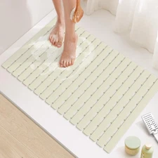 Yolife Quick Drain Shower Mat, 24.8 x 15.8 inch Power Grip Shower Mat Non Sli...