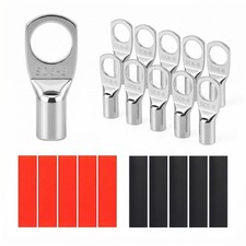 10PCS 10 Gauge Wire Connectors with Heat Shrink Tubing, Battery Terminal Ends...