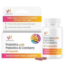 Women’s Probiotics w/ Prebiotics, Cranberry & Vitamin C – 60 Caps for Gut & UTI