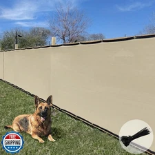 EandK Sunrise 4' x 30' Privacy Fence Screen with Grommets, Outdoor Windscreen