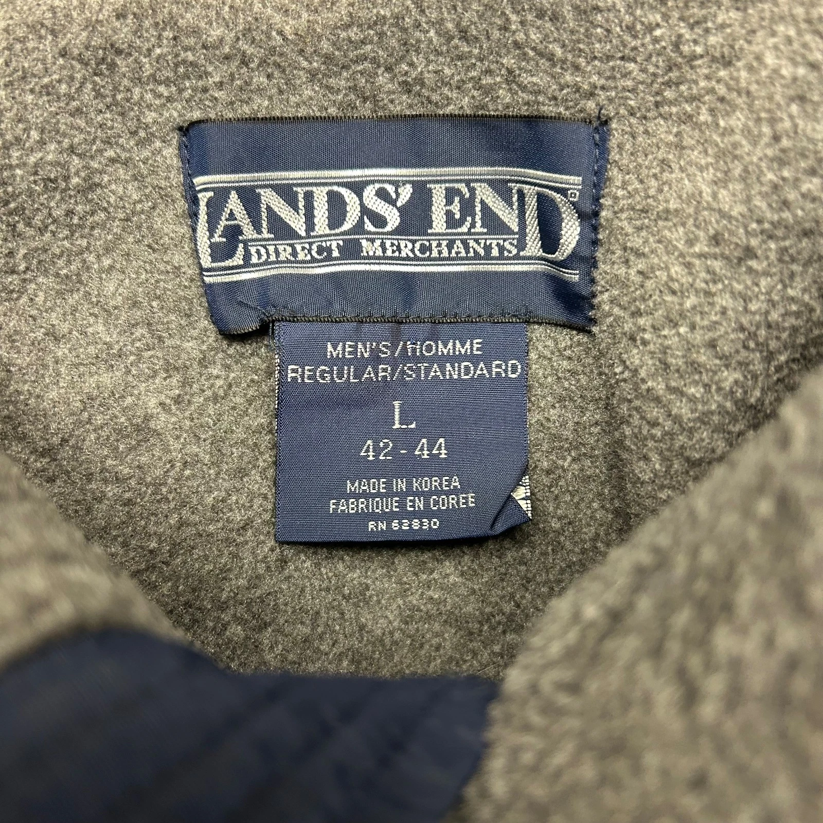 Lands' End Squall Bomber Jacket Mens L 42-44 Blue Fleece Polartec Raglan Sleeve - product detail image 4