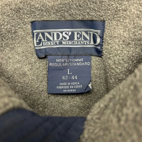 Lands' End Squall Bomber Jacket Mens L 42-44 Blue Fleece Polartec Raglan Sleeve image 4
