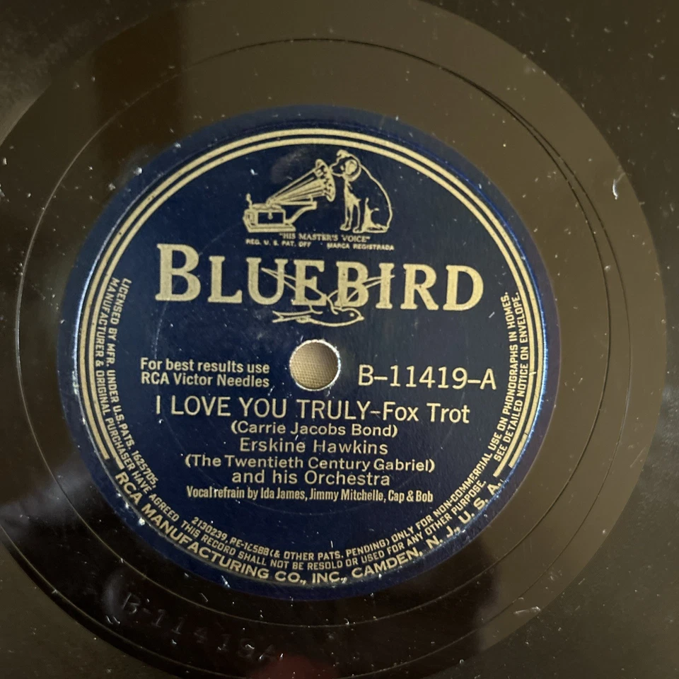 ERSKINE HAWKINS I Love You Truly /Blue Sea BLUEBIRD B-11419 VG+ 78 1942 Jazz - Image 2 of 4