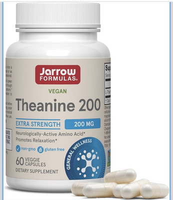 Jarrow Formulas L-Theanine 200mg Relaxation Vegan Non-GMO Gluten-Free 60 Caps