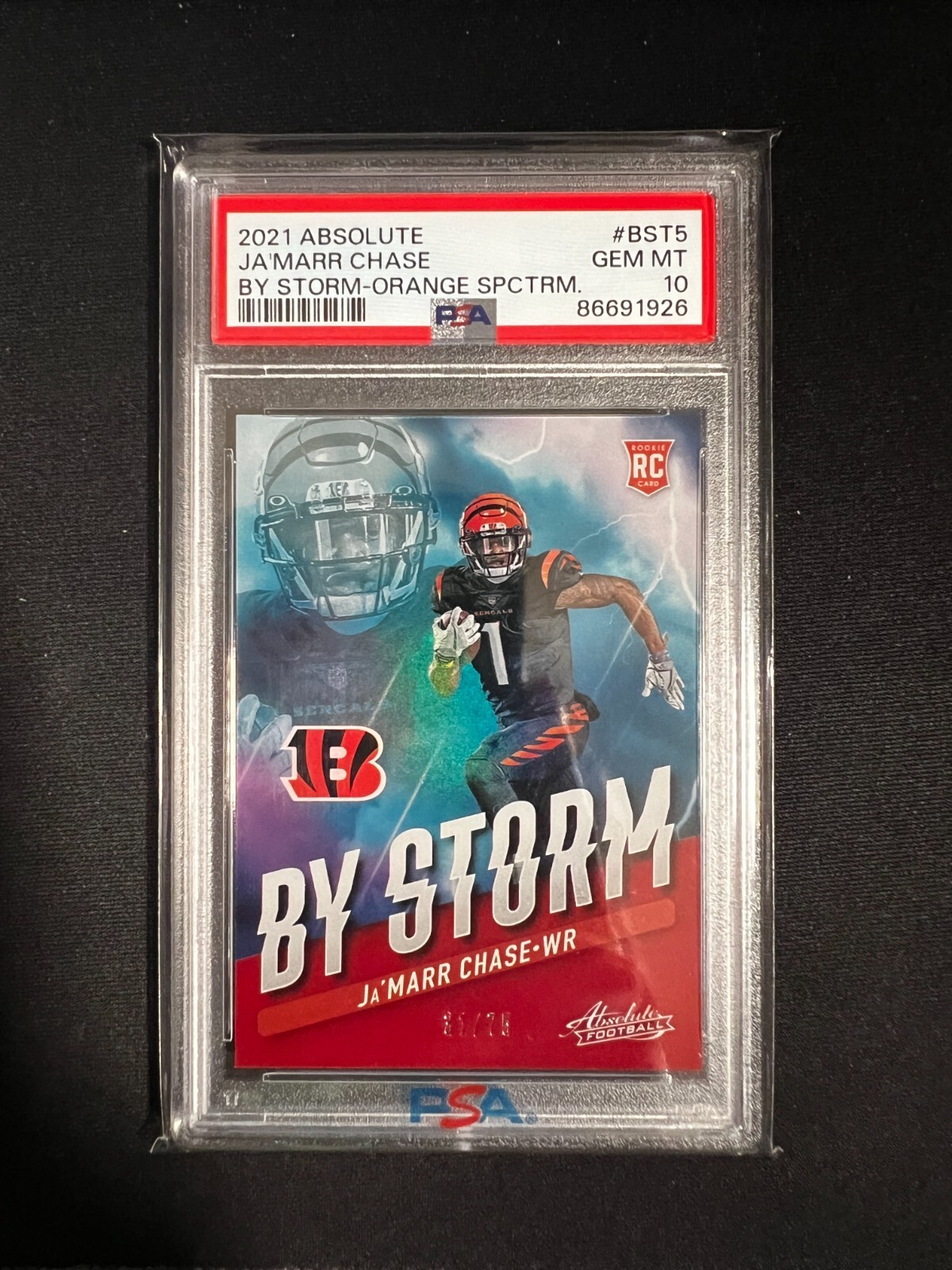 JaMarr Chase Panini Absolute By Storm #BST5 Orange Spectrum