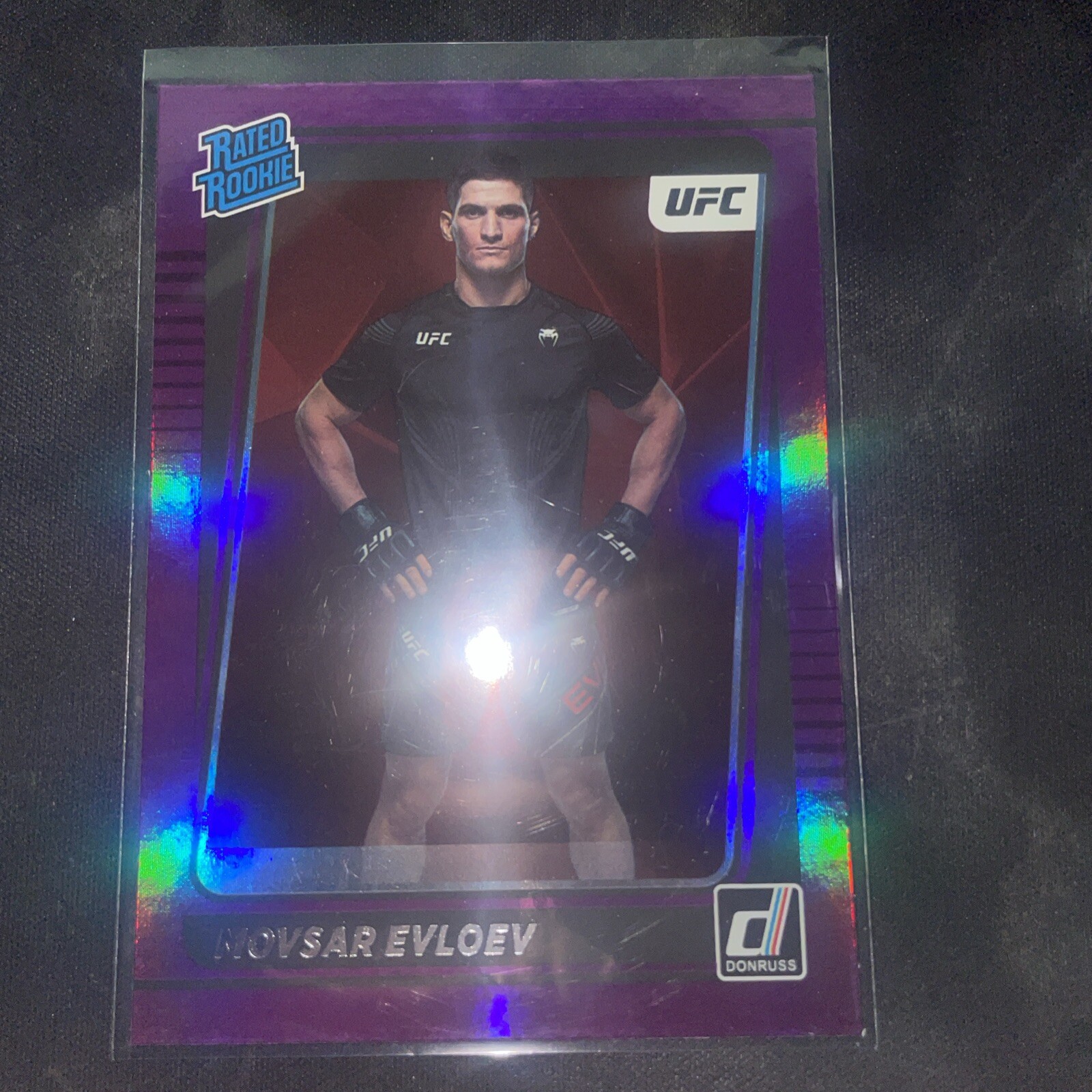 2022 Donruss UFC - Rated Rookie Purple Flood #218 Movsar Evloev (RC)