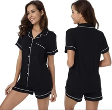 SIORO Womens Pajama Set Black Soft Size XL