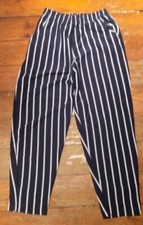 Vintage Style New York Striped High Waisted Pants W/ Side Pockets, Size L
