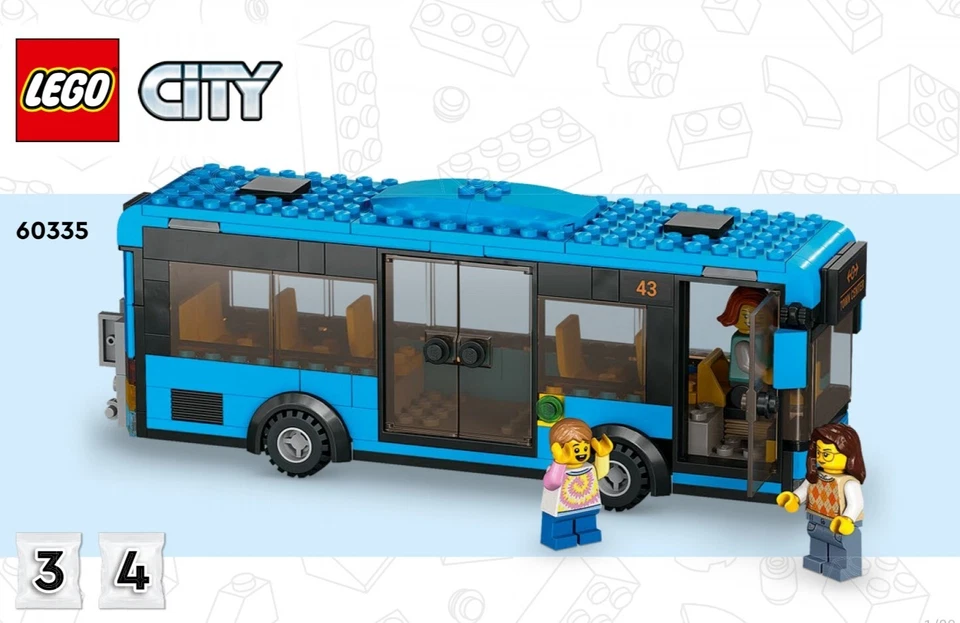 LEGO 60335 City Train Station Bus Only Bag 3-4 - Custom Color Bus - Image 2 of 4