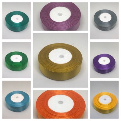 Double Sided Satin Ribbon 10mm 25m Reel //By The Metre in Ivory FREE DELIVERY