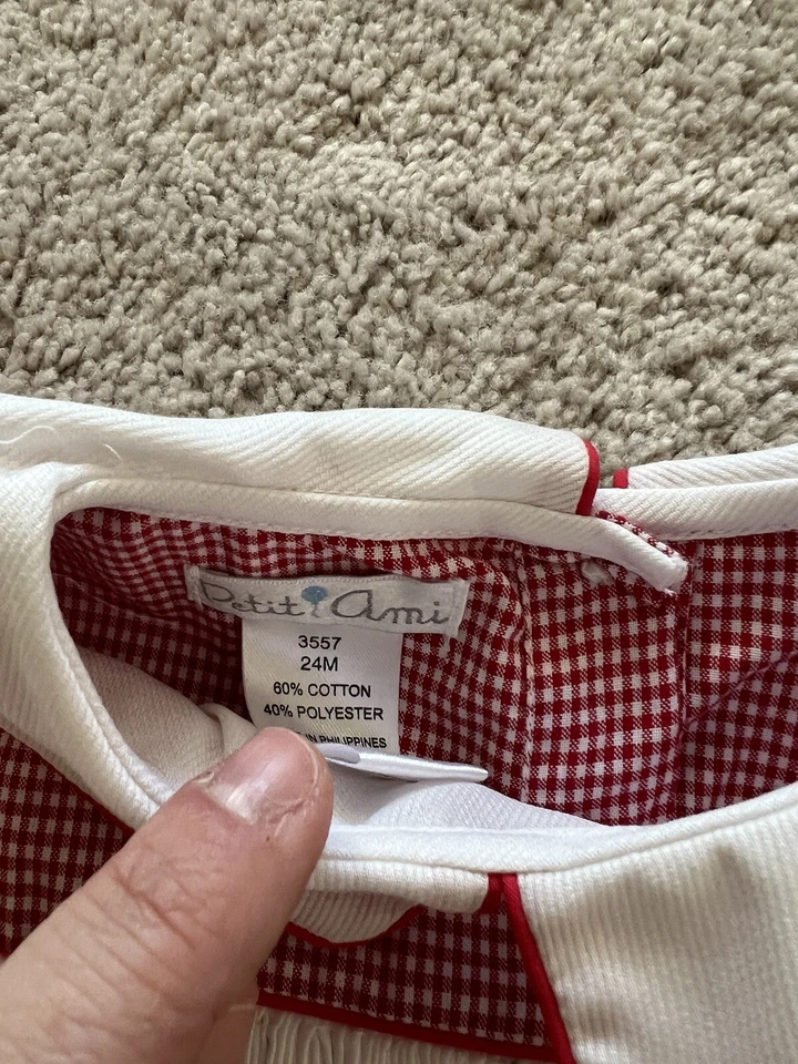 $52 Petit Ami Mameluco Una Pieza A Presión Calado Navidad Vacaciones Nuevo Con Etiquetas A Cuadros Foto 4 de 4