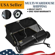 42" Tow Behind Lawn Sweeper Leaf Collector for Grass Lawn 12 Cu FT Capacity 42in