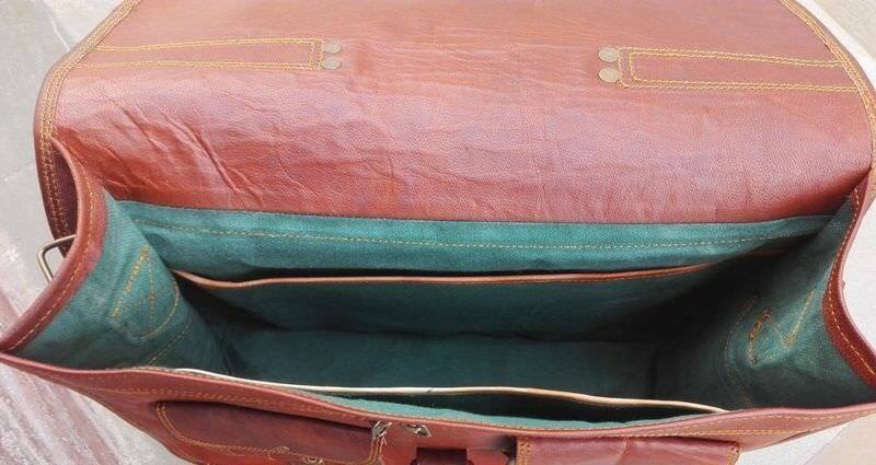 Leather Messenger Bag Men's women Satchel Laptop Shoulder bag Large Briefcase 