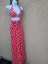 Dark Red/White Polka dot Pants - Size10