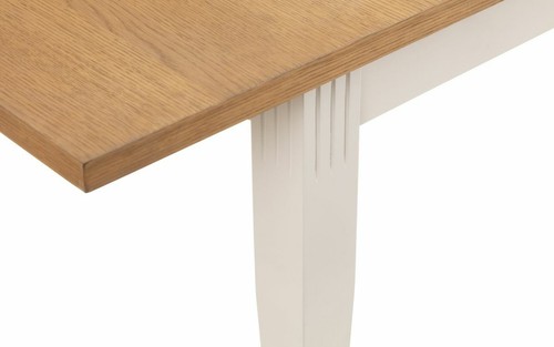Extending Ivory / Oak Veneer Table & 6 Chairs L150+39cm x W90cm x H75cm DEVON - Picture 5 of 12