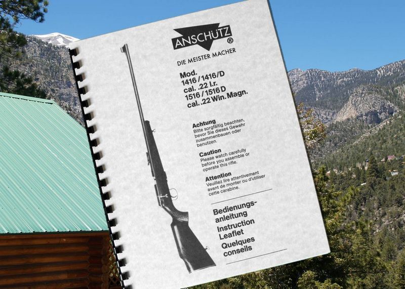 ANSCHUTZ Model 1416 1516 & / D Rifle Owners Manual .22LR & .22 Win Magnum