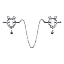 Metal Nipple Clamps Non-Piercing Adjustable Nipple Clips with Chain BDSM Gear