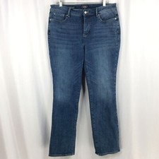 NYDJ Marilyn Straight Leg Jeans Lift Tuck Technology Womens Size 14 Blue Denim