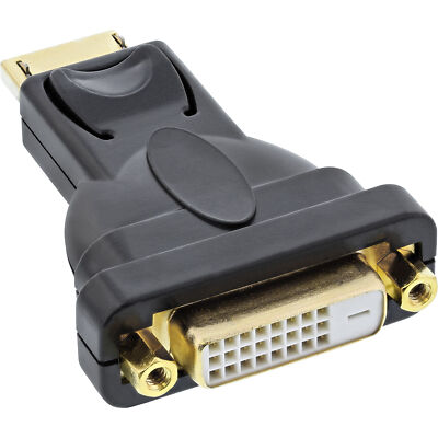 InLine  DisplayPort Adapter, DisplayPort Stecker auf DVI-D 24+1 Buchse, schwarz