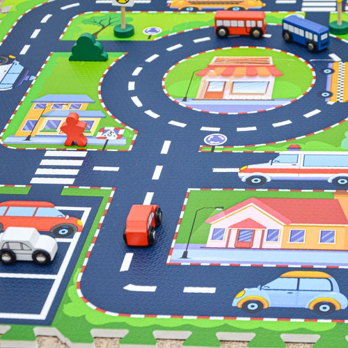 12 Teile Puzzlematte Straße für Kinder - 30x30 Spielstraße Puzzle Spielteppich - Bild 5 von 8
