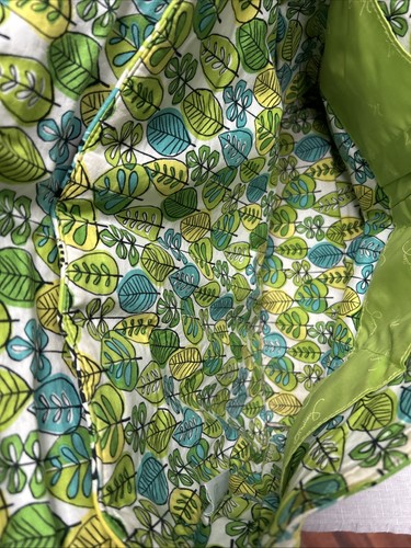 Vera Bradley Messenger LIME'S UP Lime Green Blue Yellow White, Large Book Bag - Picture 15 of 18