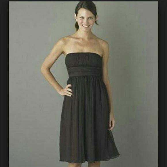 J.Crew шелк платье серый без бретелек шифона - новый - размер 4 - Изображение 3 из 3