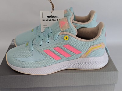 Adidas Turnschuhe Runfalcon 2.0 Kleinkind UK Größe 11,5k Schuhe Multi Neu Kinder Pink Blau