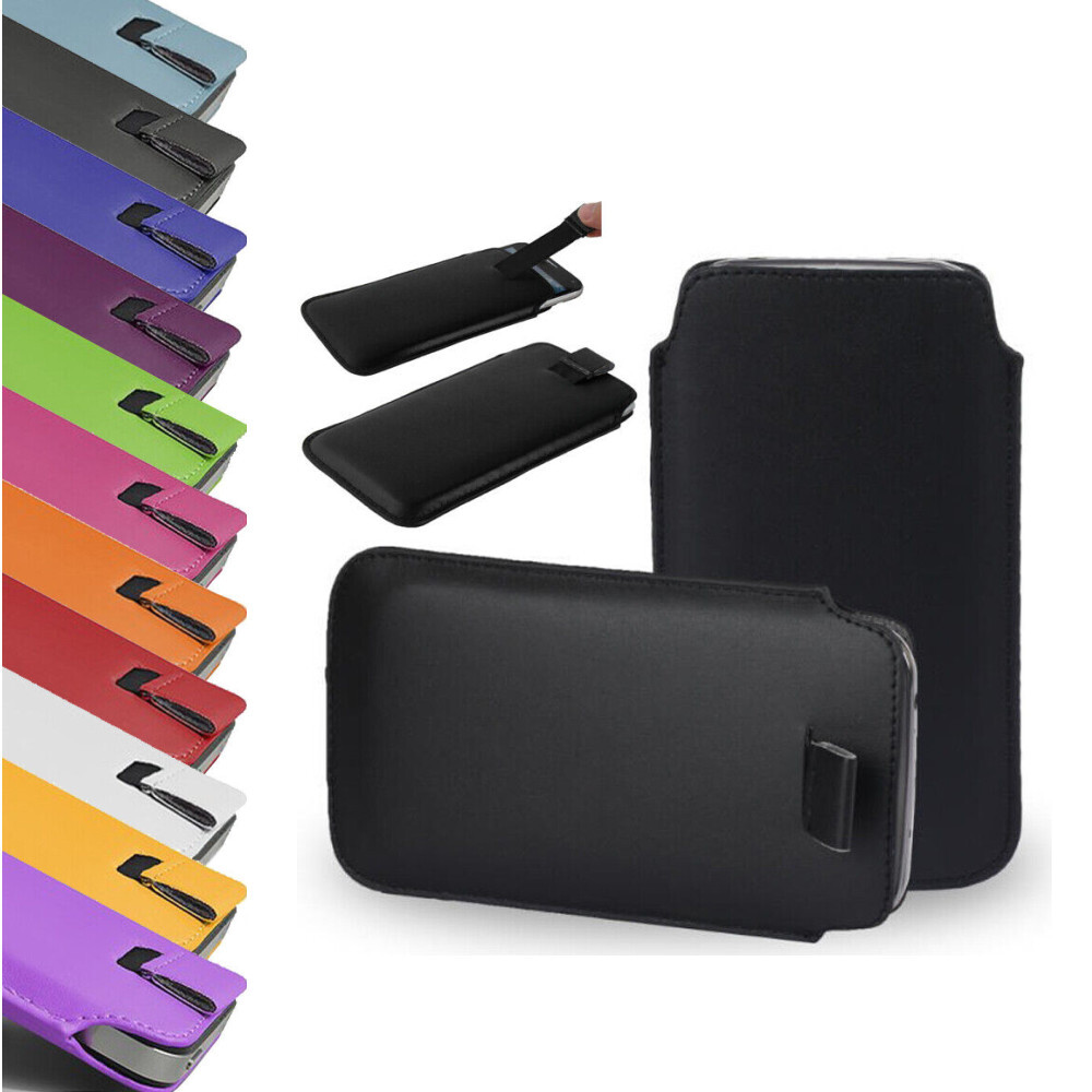 Case For iPhone 15 14 13 12 11 Pro Max mini XS MAX X Pull Tab PU Leather  Pouch