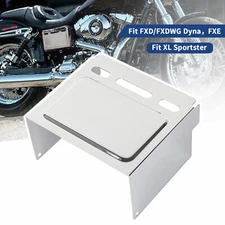Metal Windowed Battery Box Cover Chrome For Harley Dyna Wide Glide Low Rider