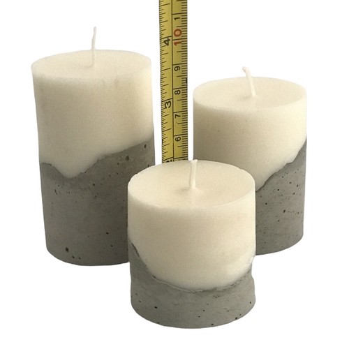 3pc Pillar Candles Gift Set Decorative Candle Grey Home Decor Handmade Luxdecor6 - Picture 4 of 5