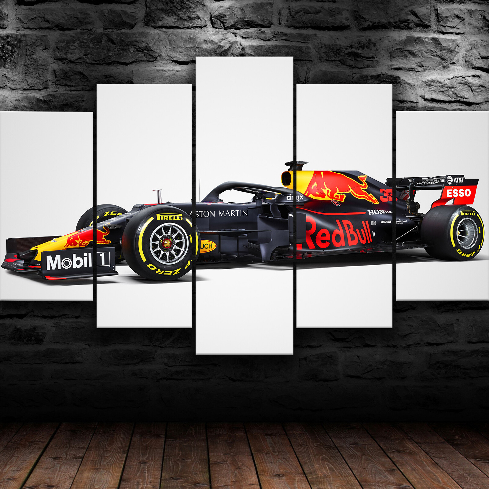 Formula one Redbull 5 Piece Canvas Wall Art Print Home Decor