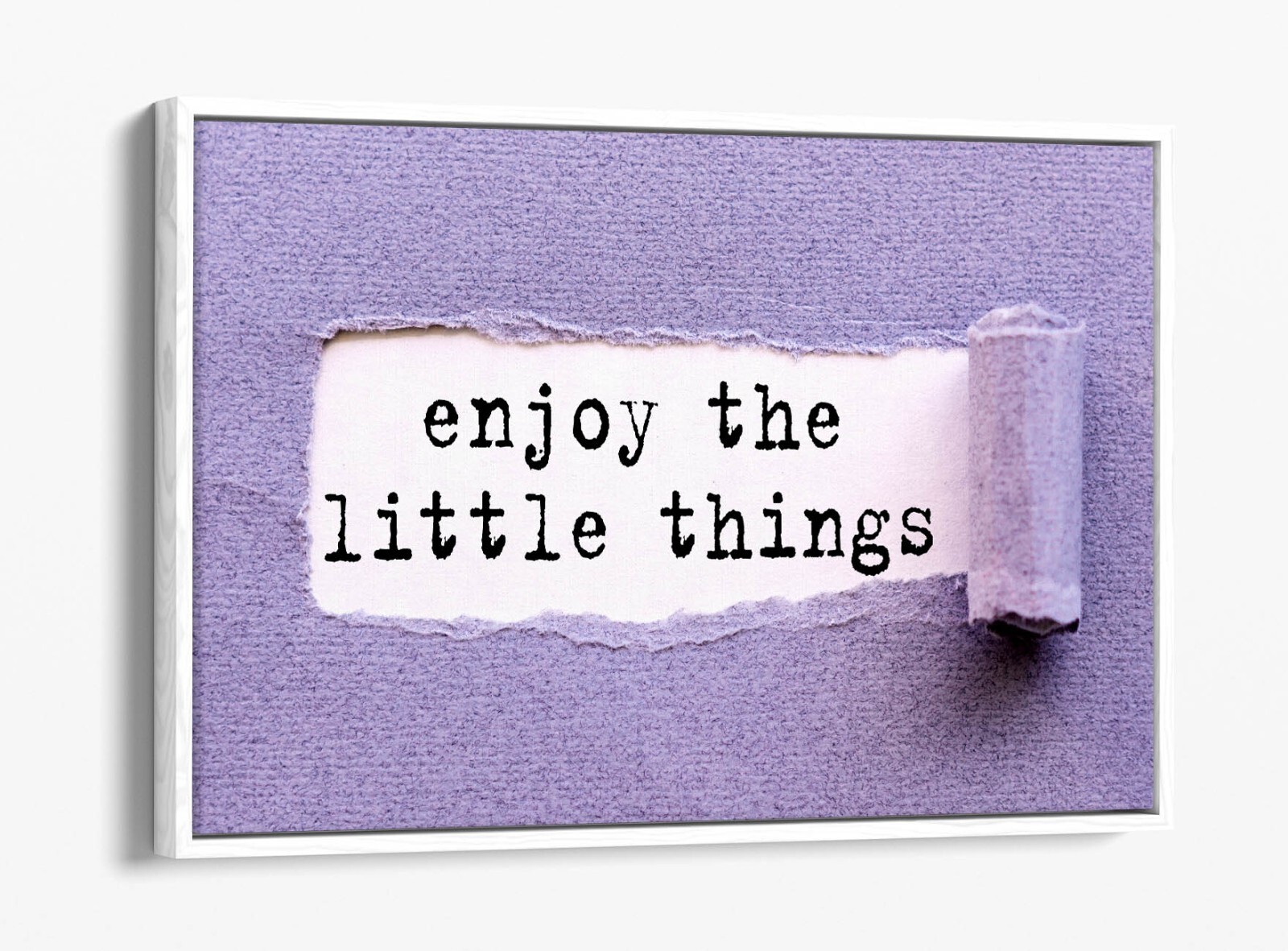 'ENJOY THE LITTLE THINGS' FLOAT EFFECT FRAMED CANVAS WALL ART PICTURE PRINT