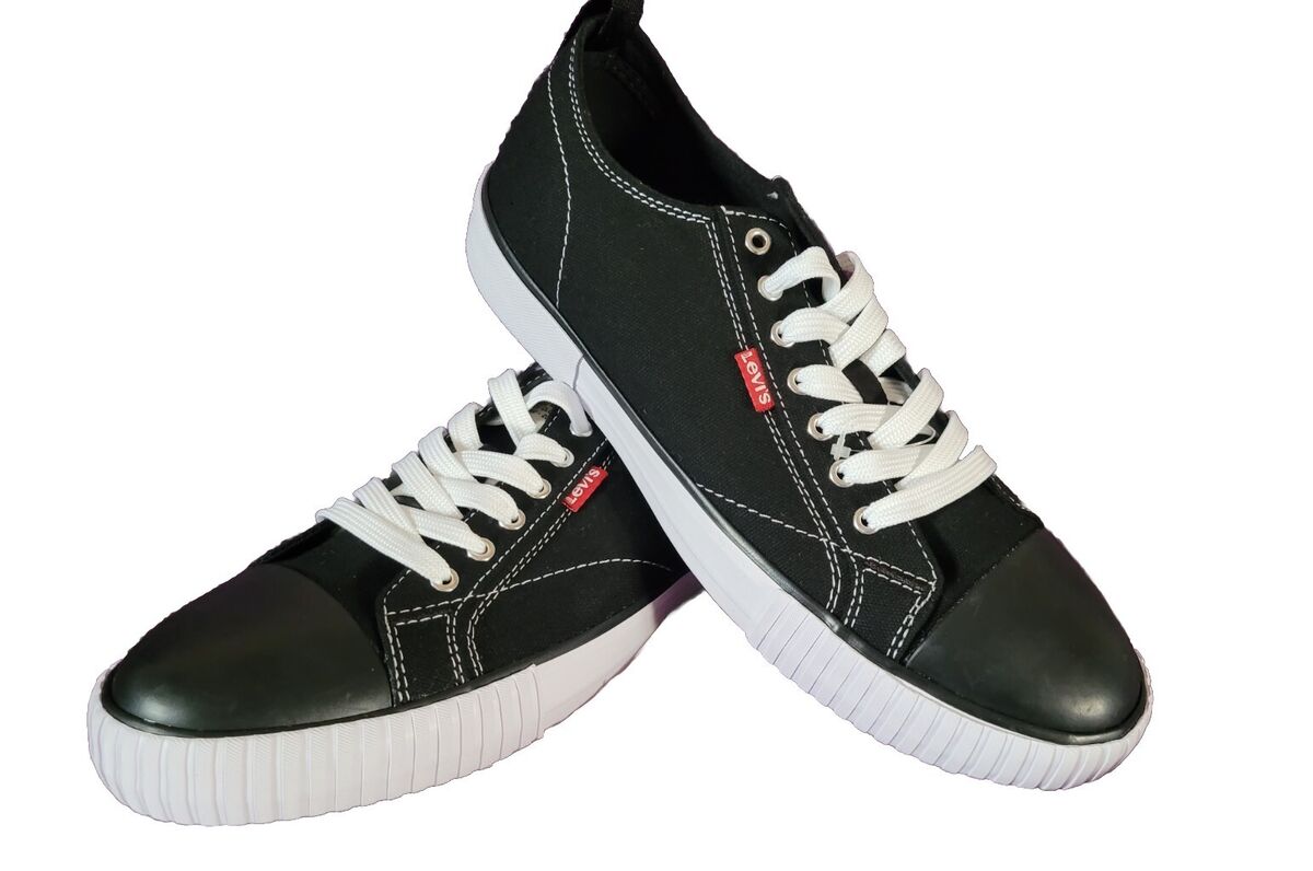 Levis Men's Anikin-C-CVS Sneakers Canvas Low-Top Shoes Black Levis Men's Anikin-C-CVS Sneakers Canvas Low-Top Shoes Black