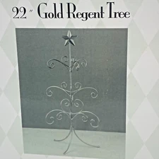 Tripar Gold Regent Tree 22" Gold Colored Metal Christmas Ornament Display Tree