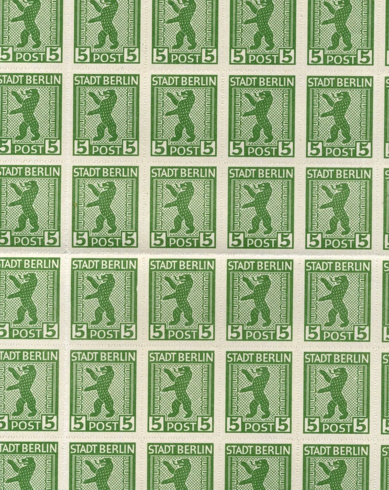 Stamp Germany Mi N°1 Berlin & Brandenburg-Sheet -5 Pf-1945 MNH Soviet Occupation - Image 3 of 4