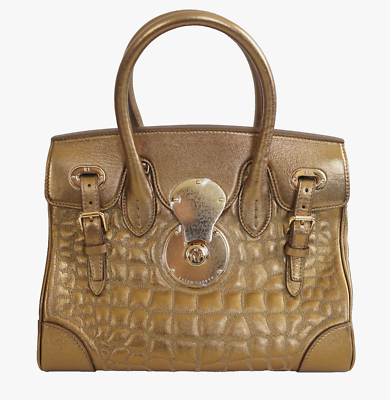 $2950 RALPH LAUREN COLLECTION SOFT RICKY 27 Gold Quilted