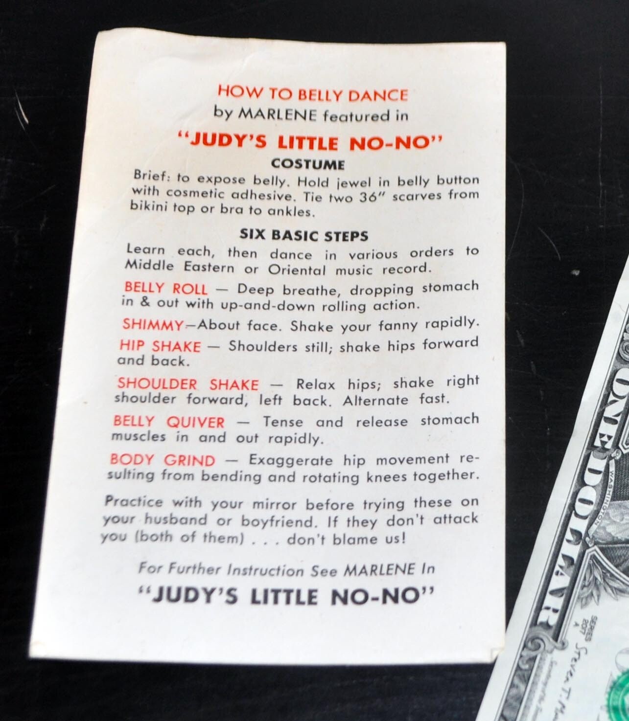 JUDY'S LITTLE NO-NO Rare 1969 Sexploitation Movie Promo Card w/"authentic jewel"