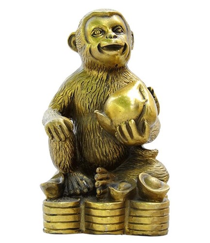 chinese fengshui brass wealth yuanbao money peaches