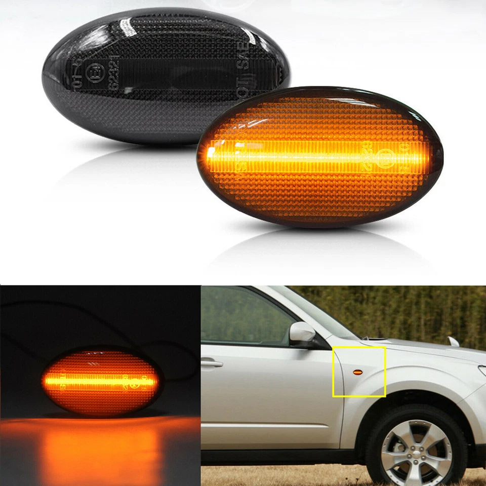 Smoke Led Side Marker Blinker Turn Signal Light For 02-07 Subaru Impreza Wrx Sti Foto 3 de 4
