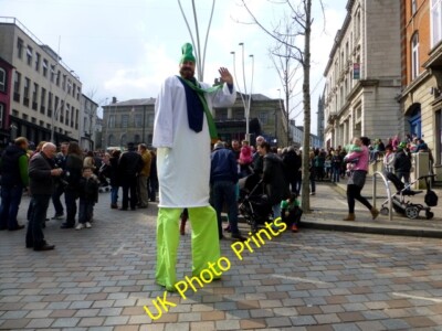 Photo 6x4 Stilt walker, St Patrick's Day 2015, Omagh An Oghmagh A bit of  c2015