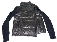 £1695 Neil Barrett Leather Down Womens Cardigan Jacket L Large Made In Italy