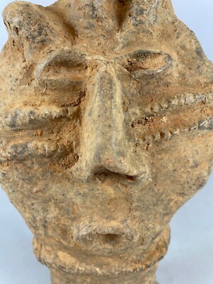ブラ壺　アンティーク　ニジェール　土器 220927 - Antique Terracotta Bura Funerary vessel top head - Niger