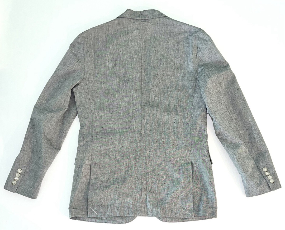 NWT $168 J. Crew Ludlow Gray Cotton/Linen Blend Slim Fit Blazer  