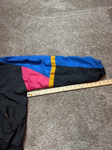 Vintage Womens Jacket Large Color Block Lined Windbreaker Athletic Works 1365 - Picture 9 of 10