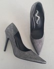 MINA SILVER Metallic HEELS Sz 10 4.5" Pointed Toe NEW Sexy Part Shoe — photo 1